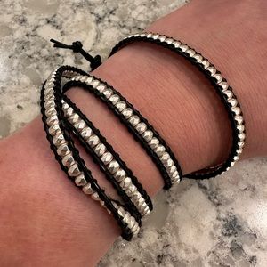 Handmade in SoHo Silver and Black BoHo Wrap Bracelet OS